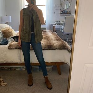 Max Jeans Army Green Utility Vest - XS